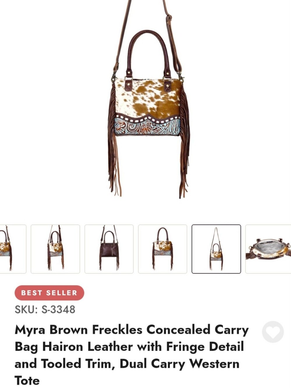 Myra Bag Hairon Leather Fringe Cross Body